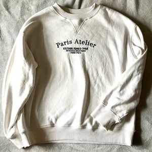 H&M White Paris Atelier Sweatshirt